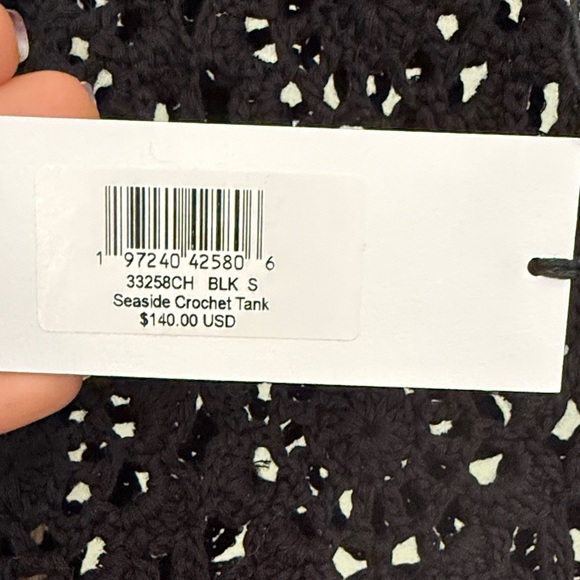 Black Frankie’s Bikinis Crochet Top and Skirt Set - Picture 4 of 4